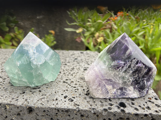 Rainbow Fluorite Cut Base Point