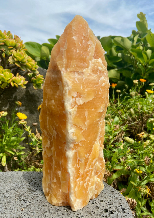 Orange Calcite Cut Base Freeform