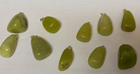 Olive Jade Tumble Pendant