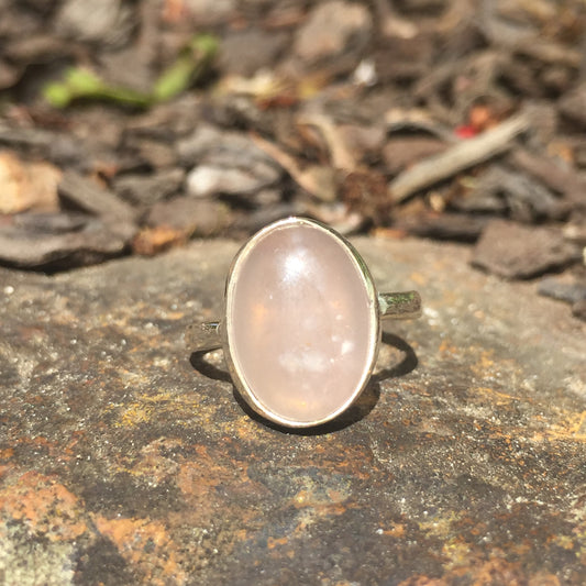 Rose Quartz Ring Sterling Silver