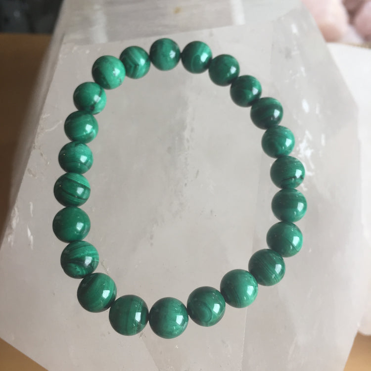 Malachite Bracelet 8mm Round Beads