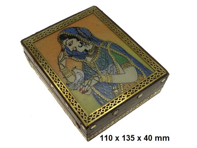 Wooden Gem Box Lady