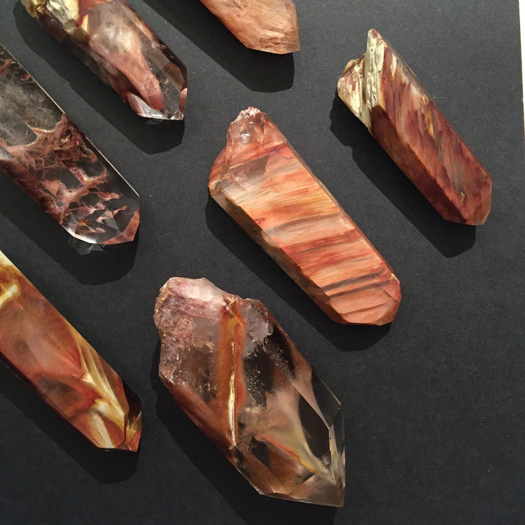 Amphibole Quartz Points