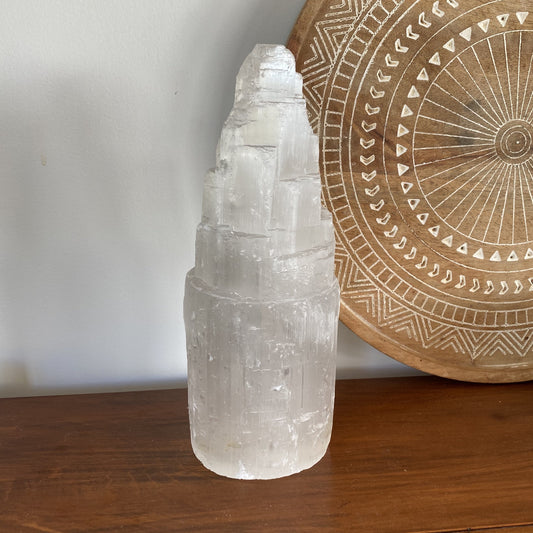 Selenite Tower Lamp
